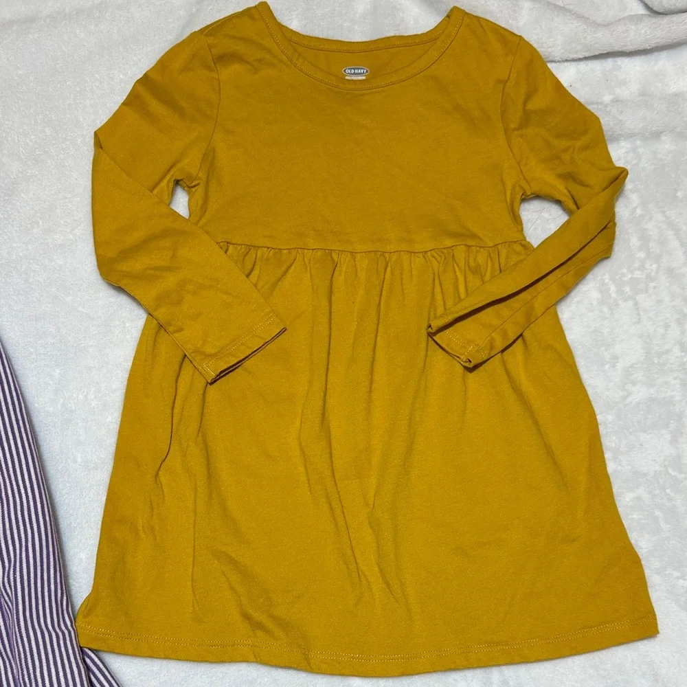 EUC long sleeve Ralph Lauren purple Stripe & Yellow Dress Set 24mo
